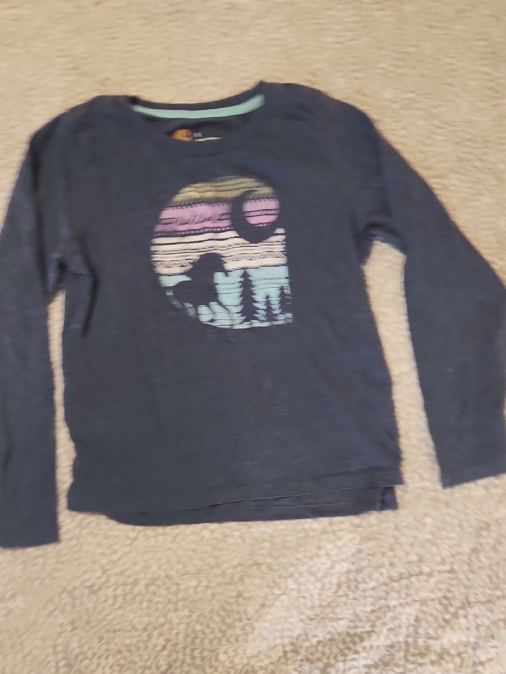 ✨ 3 For $25 SALE Kids Carhartt Long-Sleeve Graphic Tee - Navy